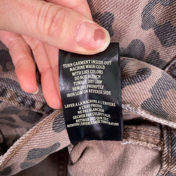 BLANKNYC Brown Leopard Print Denim Jacket Small - Picture 5 of 6